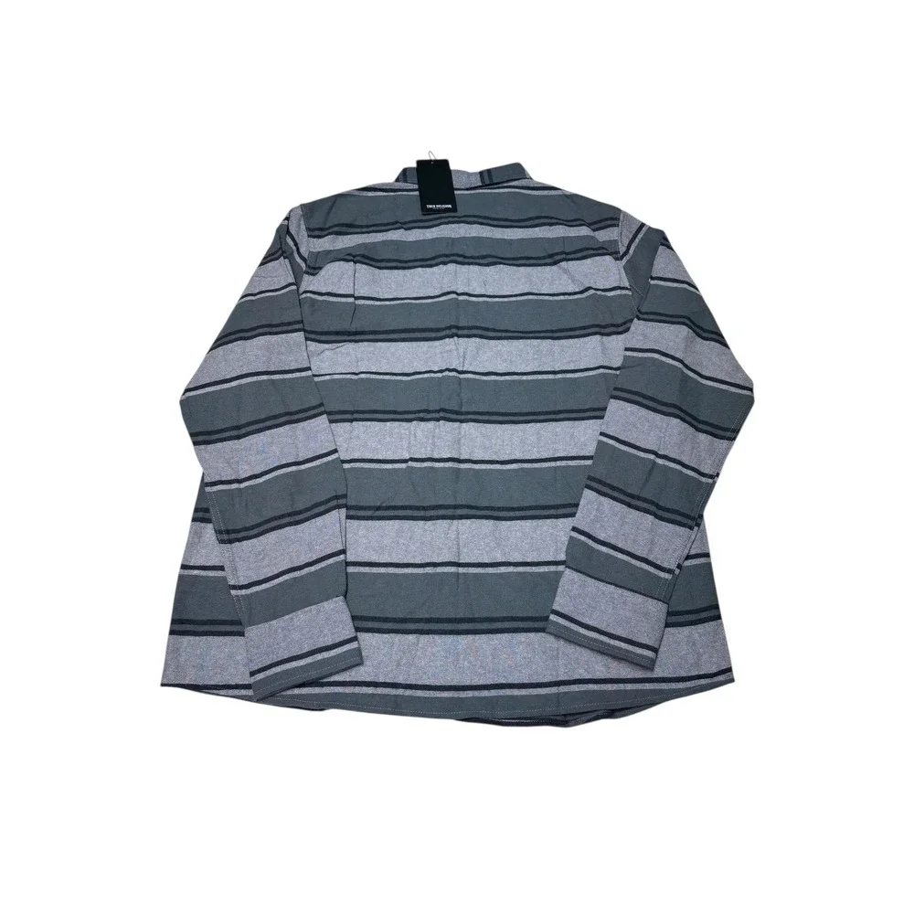 NWT True Religion Mens L/G‎ Long Sleeve Striped Button Down Shirt Shipyard